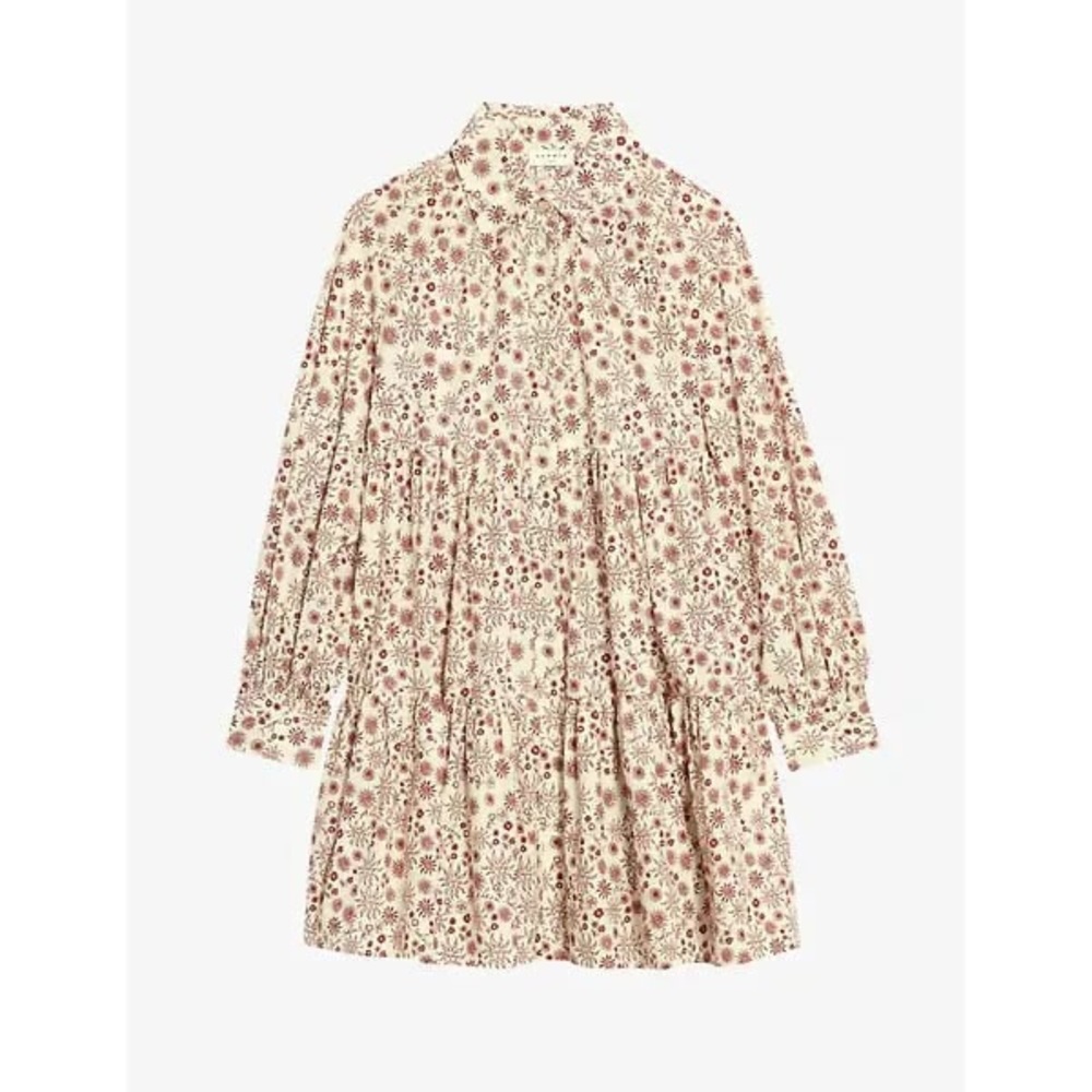 SANDRO Sun And Floral-Print Cotton Dress